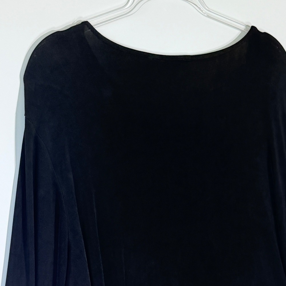 Chico's Travelers Black 3/4 Sleeve Scoop Neck Top Large - Picture 6 of 7